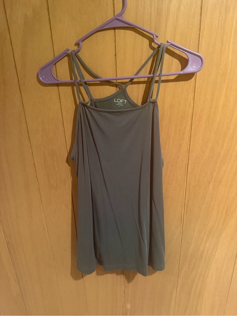 LOFT Olive Green Double-Strap Tank Top